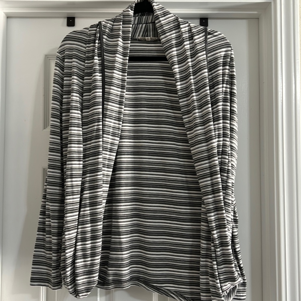 Gray Striped Cardigan